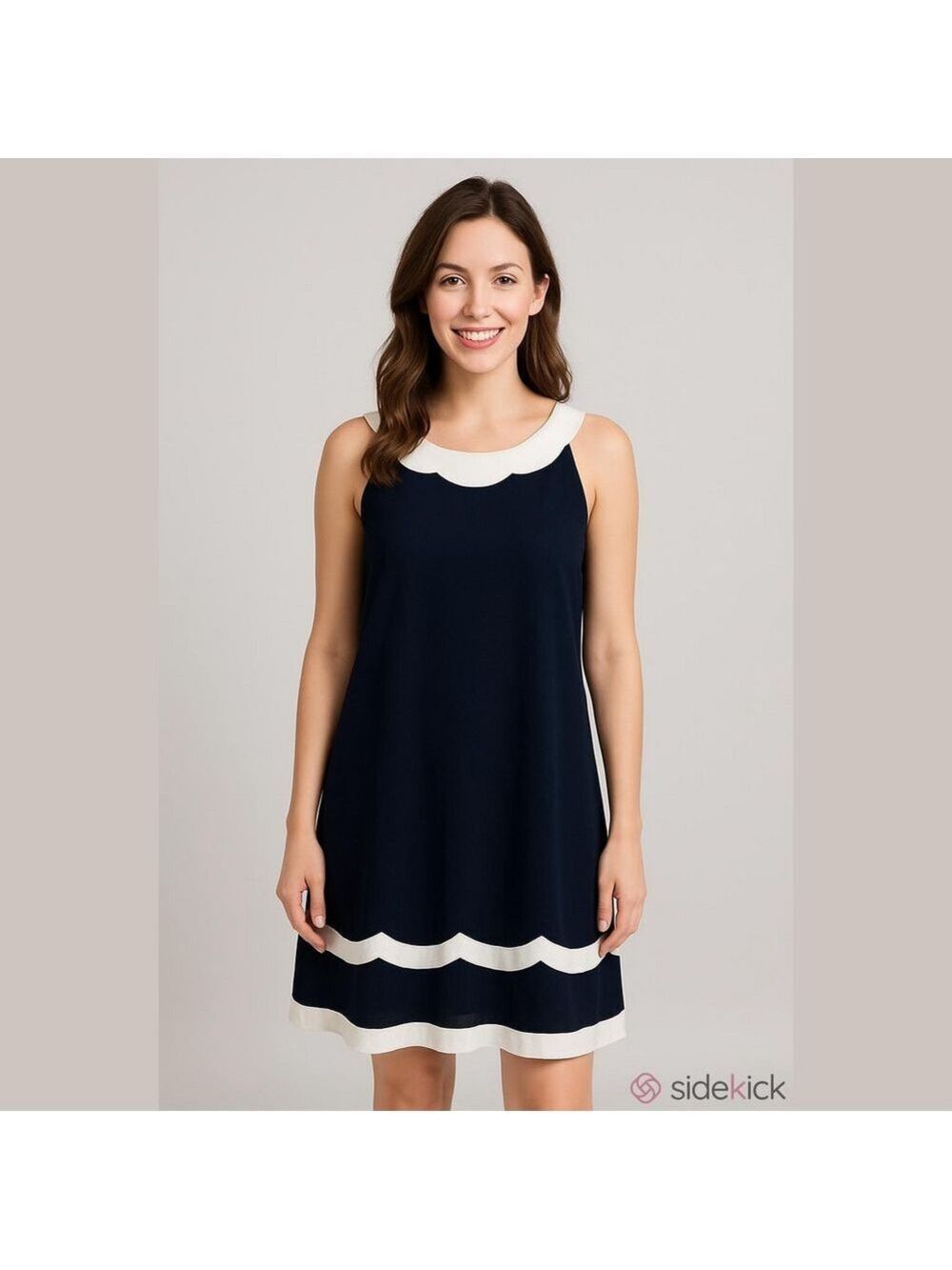Sleevless Navy Dress Navy Blue